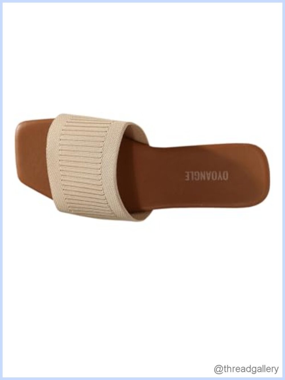 Women's Square Open Toe Slide Sandals Slip On Flat PVC PU Insole